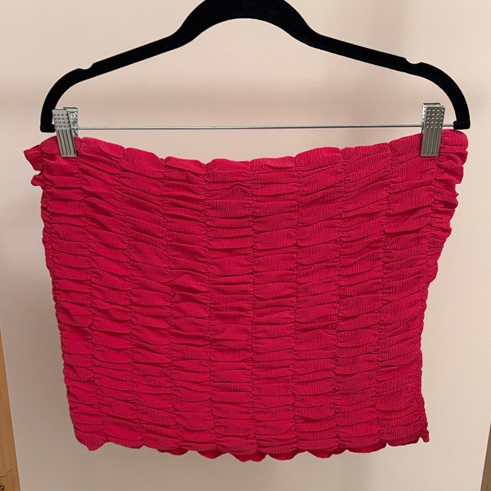 Anthropologie NWT Pink Ruched Tube Top